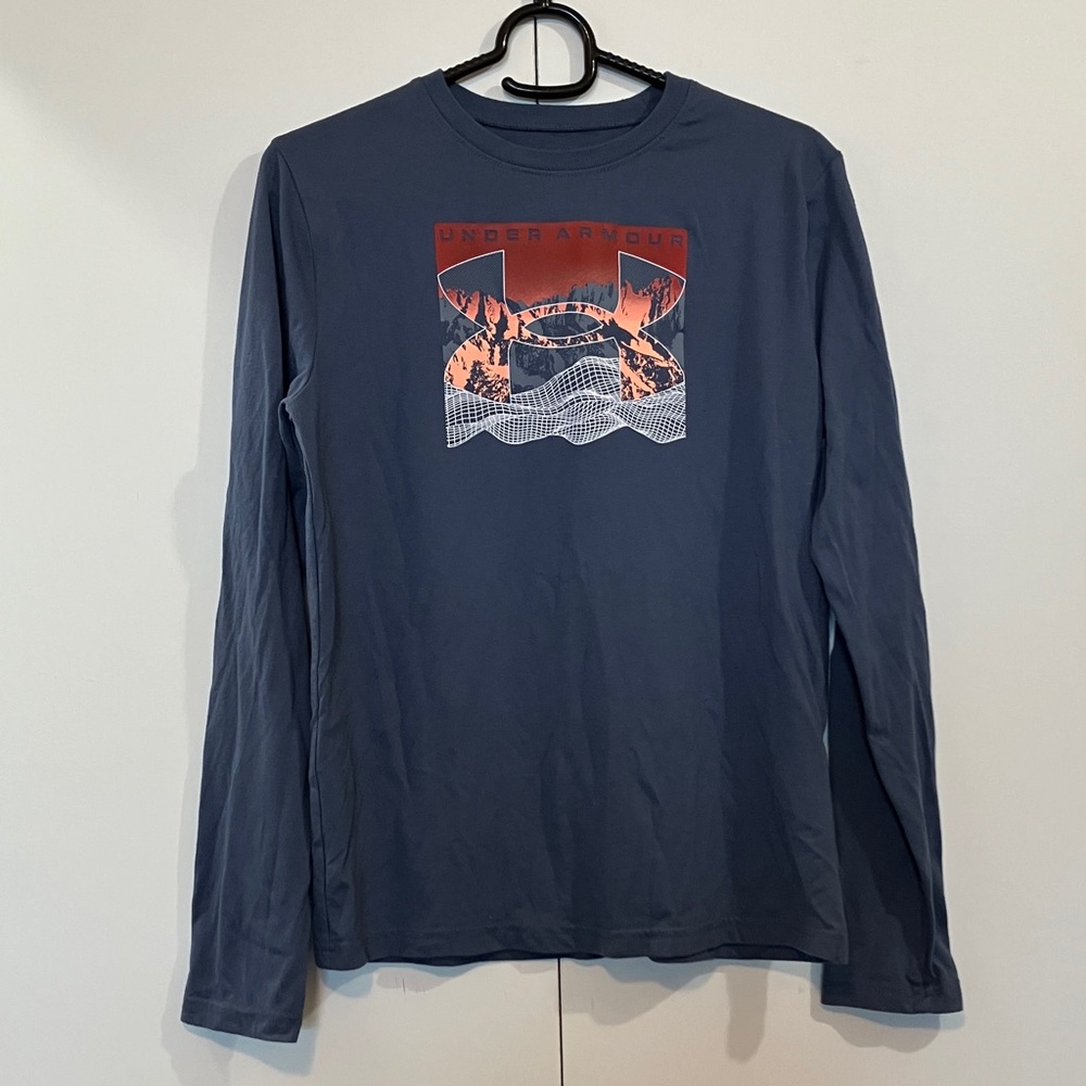 Youth Under Armour Navy Long Sleeve Tee with Graphic